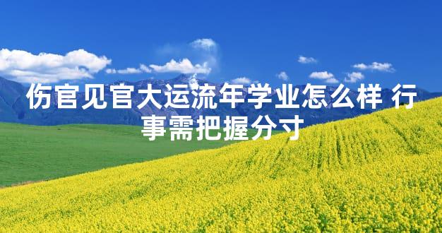 伤官见官大运流年学业怎么样 行事需把握分寸